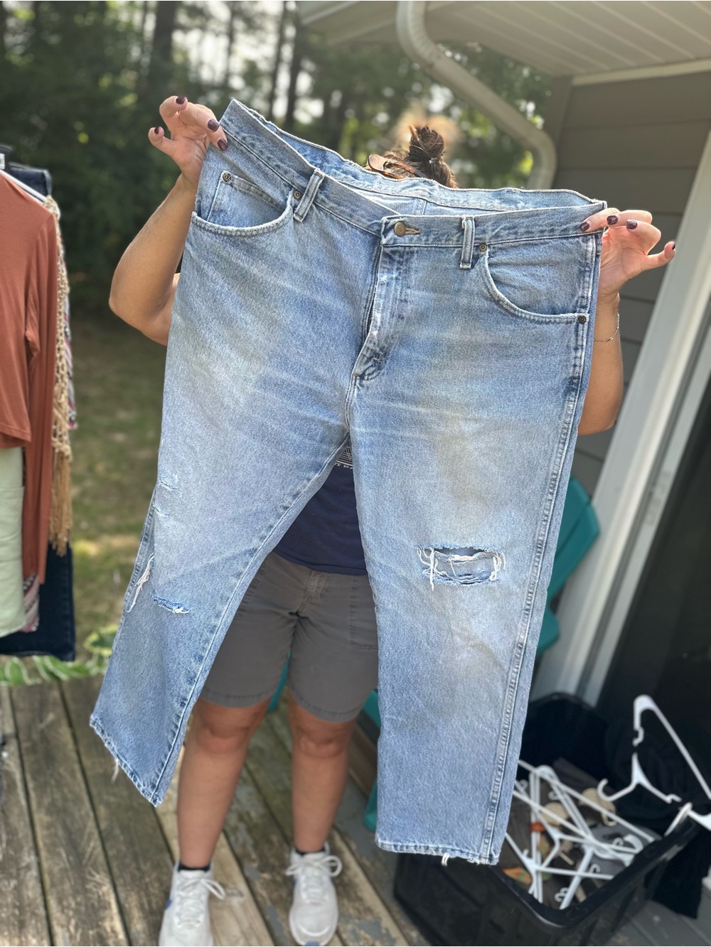 Wrangler Light Blue Distressed Boyfriend Jeans